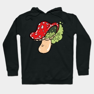 Mushroom Spore Release - Fly Agaric Vomit Comic Hoodie